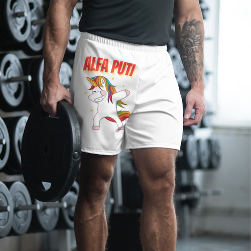 Putis by Alfa Puti - Men's Athletic Shorts (White ) /Pantalón corto deportivo hombre (Blanco)